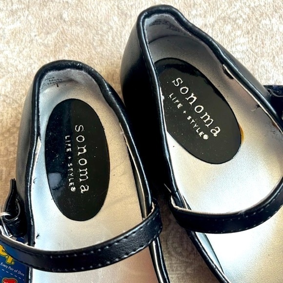 Brand New Set of 2 Pairs of Black Flats Toddler Girls Mary Jane Slip On Shoes - Picture 4 of 14